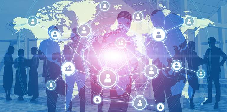 Global business network concept. Group of businessperson.